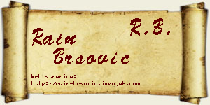 Rain Bršović vizit kartica